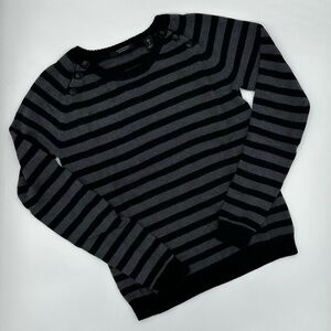 Scotch & Soda Black and Gray Striped Sweater